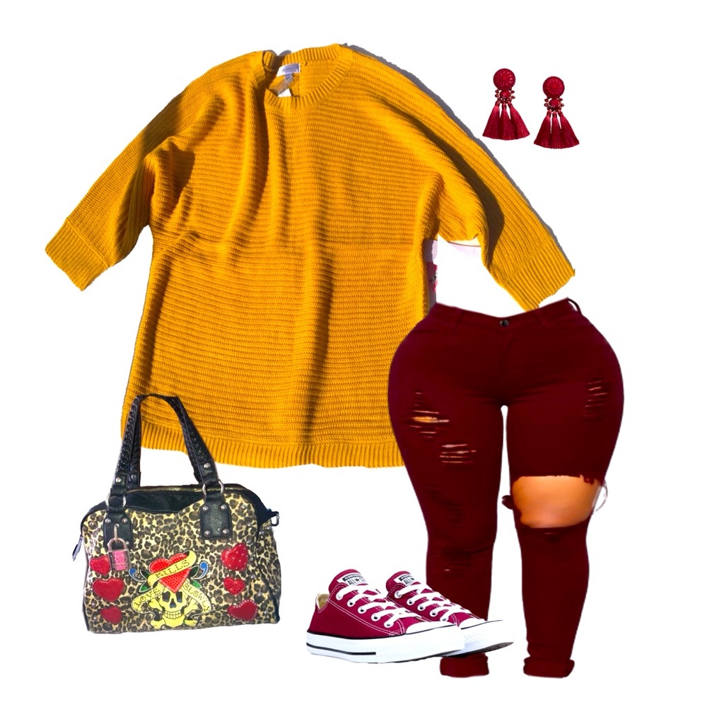 New! Mustard Maternity Sweater